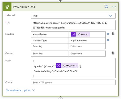 </b> I've tried using the same<b> query</b> in DaxStudio: it runs without problem and gives me the correct result. . Power automate run a json query against a dataset